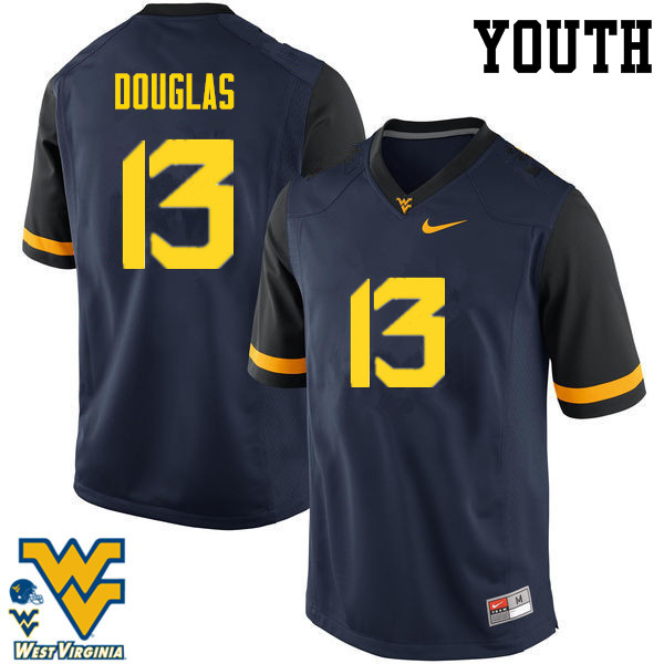 Youth #13 Rasul Douglas West Virginia Mountaineers College Football Jerseys-Navy